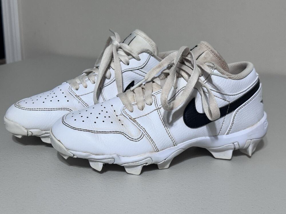 Nike Air Jordan 1 Low Youth Cleat White Football Baseball HF6885 100 Size 4Y